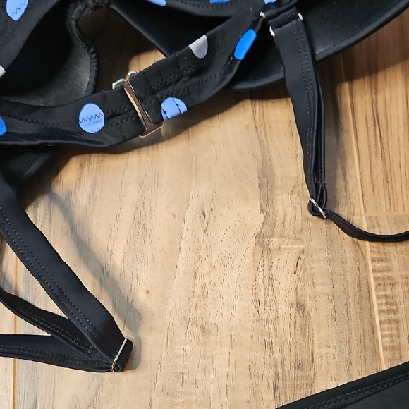 🌾Polka Dot Plus Size Bikini - Black and Blue NWOT - Picture 14 of 15